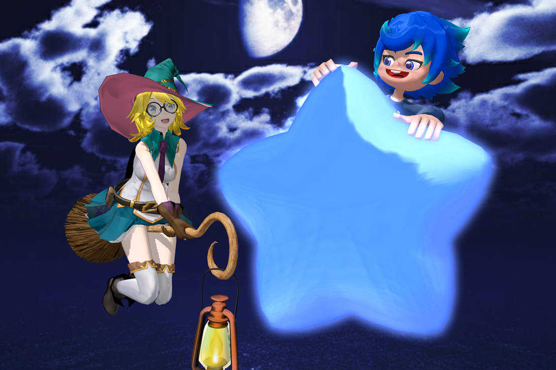 Mmd Mallow Ride on Shooting (Blue) Star by Mallow-MMD on DeviantArt