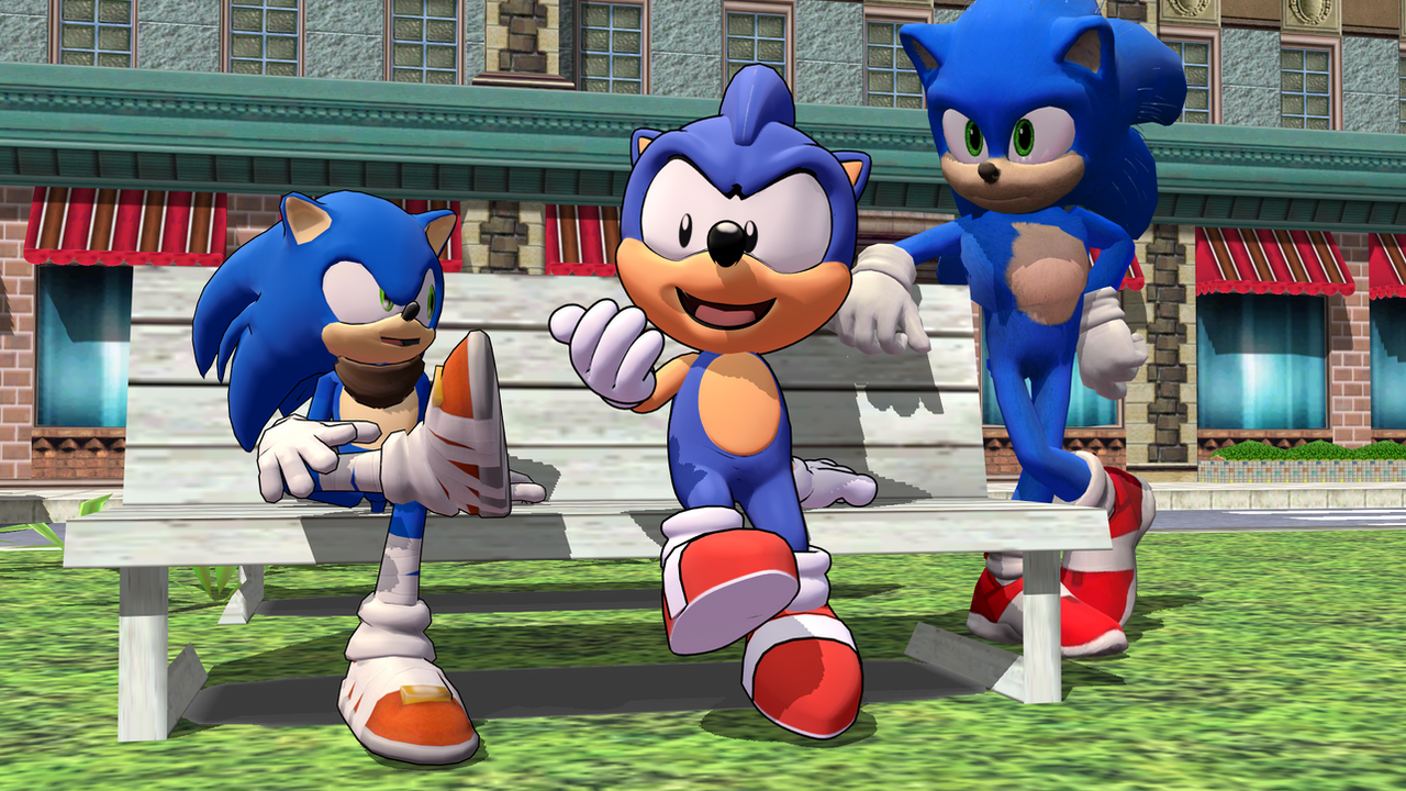 Mmd Mallow Three Sonics at Station Square by Mallow-MMD on DeviantArt