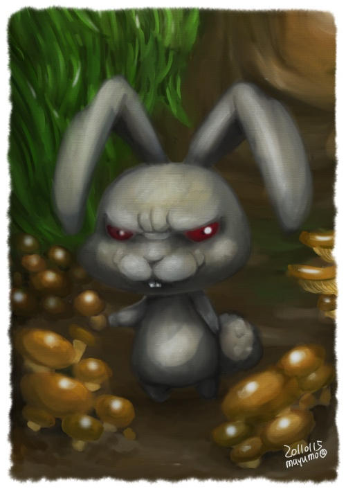 Rabbits and mushrooms by mayumo on DeviantArt