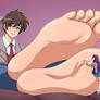 Yuri worships mc's giant feet