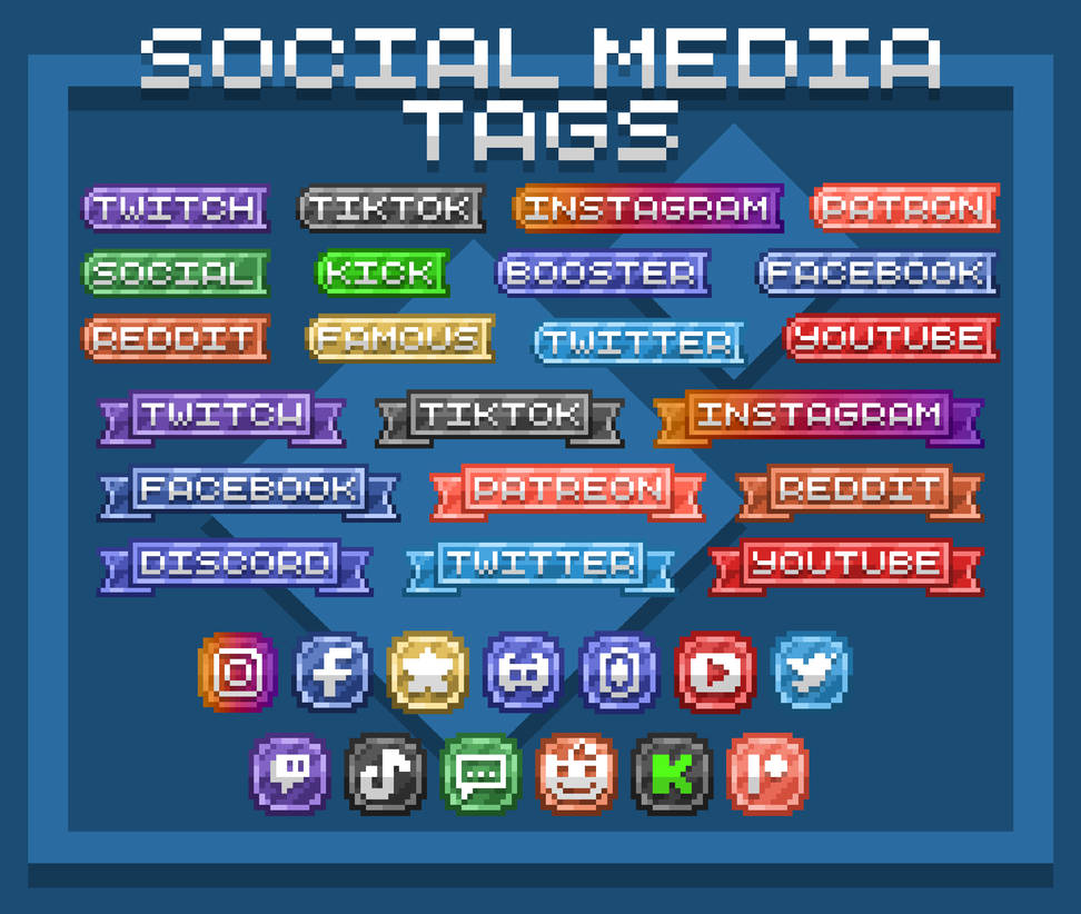 Social Tagging Example Social media tags pack by Dandrrickk on DeviantArt