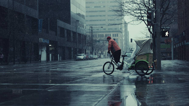 Pedicab in the Rain