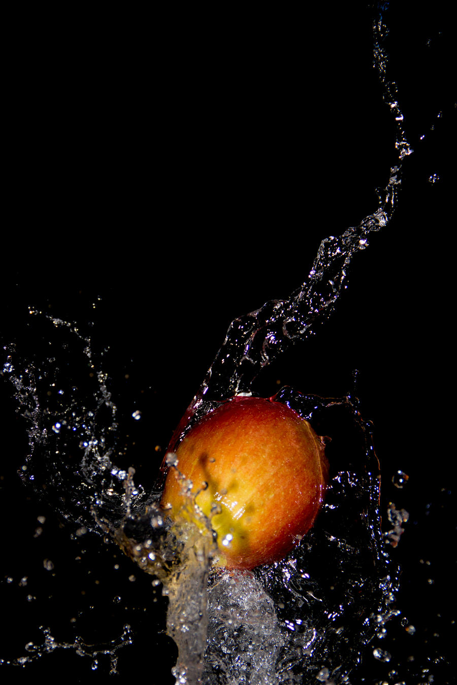 Water Splashing on Apple