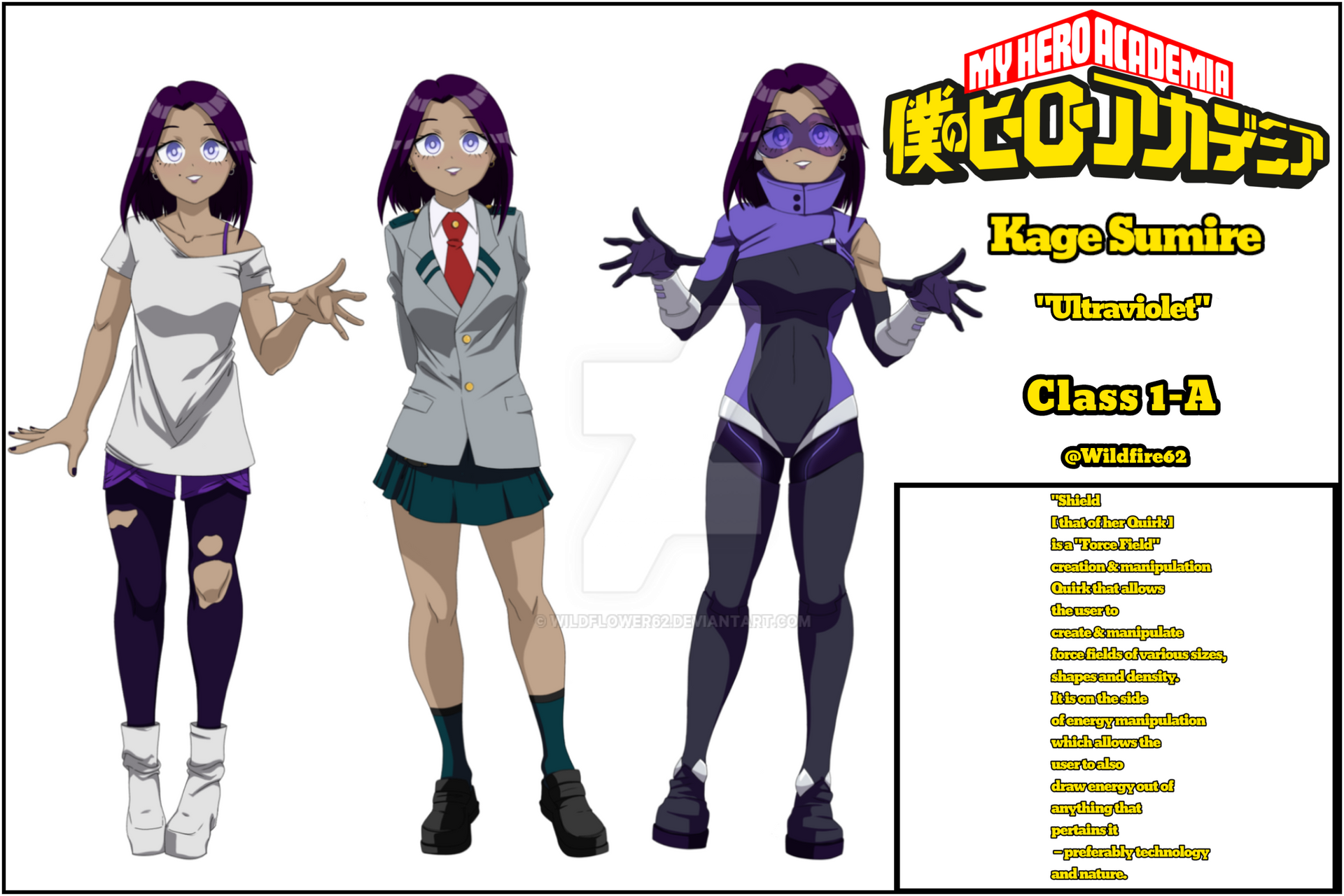 MHA OC | Kage Sumire 'Ultraviolet'
