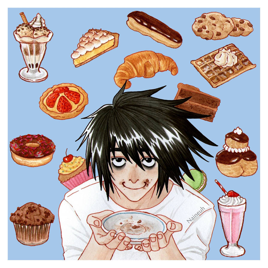 L From Death Note Snacks L from Death Note by Naineuh on DeviantArt