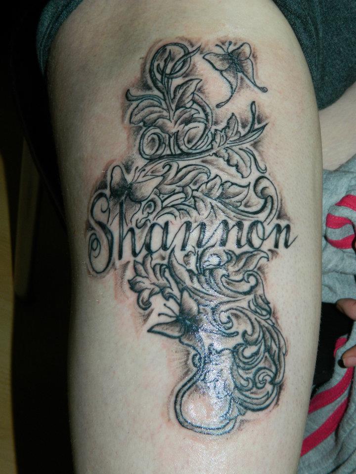 thigh tattoo of filigree and script by Craigwright on DeviantArt thigh tattoo of filigree and script by Craigwright on DeviantArt