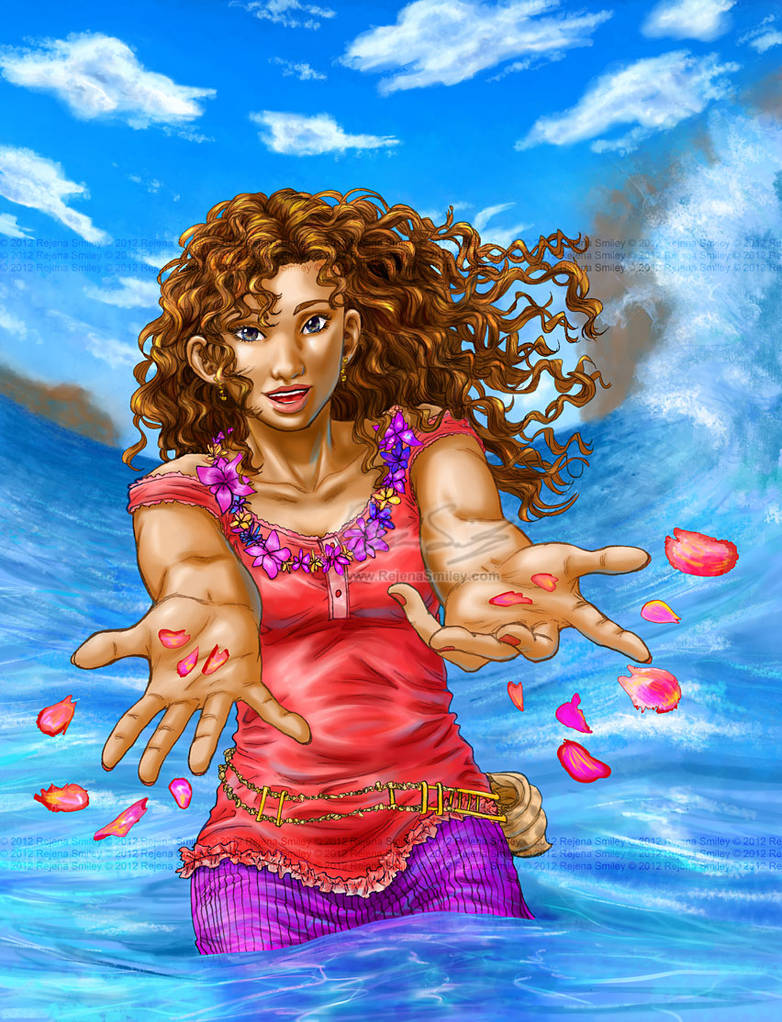 Marihara-- Lei in the Ocean (colored) by genaminna