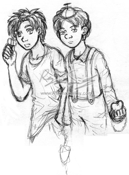 Arnie and Arnold sketch-- my style (Hey Arnold!) by genaminna
