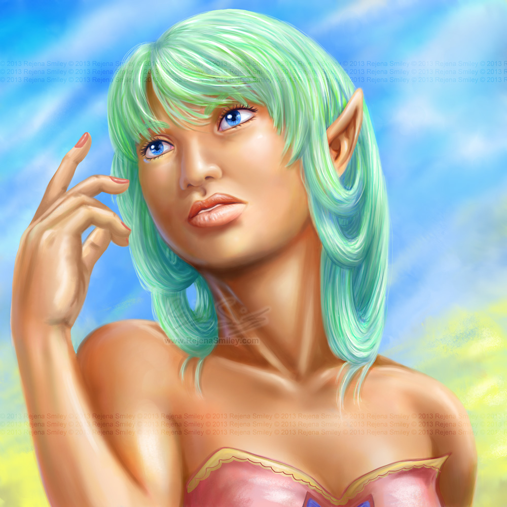 Gazing upon the sky... --Orieal practice by genaminna