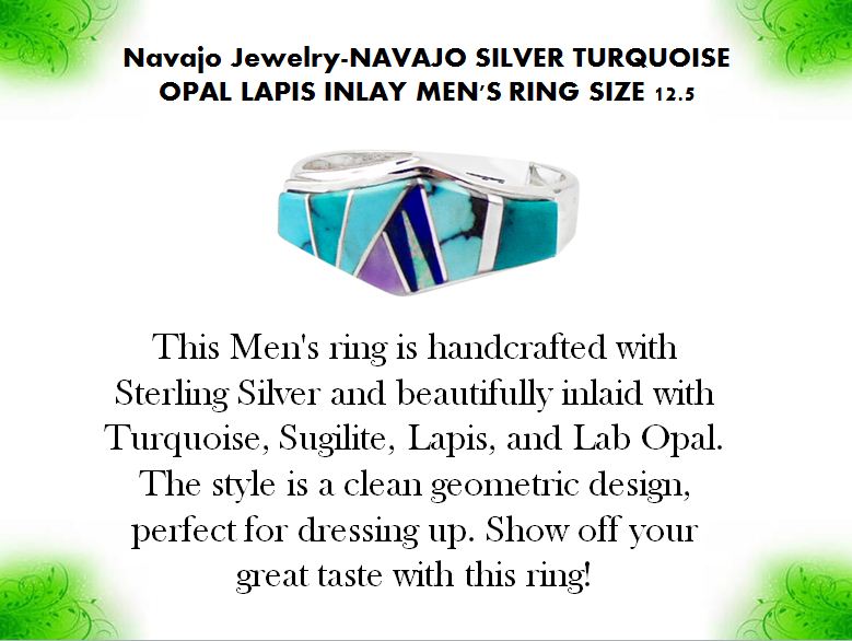 Navajo Jewelry-NAVAJO SILVER TURQUOISE OPAL LAPIS 