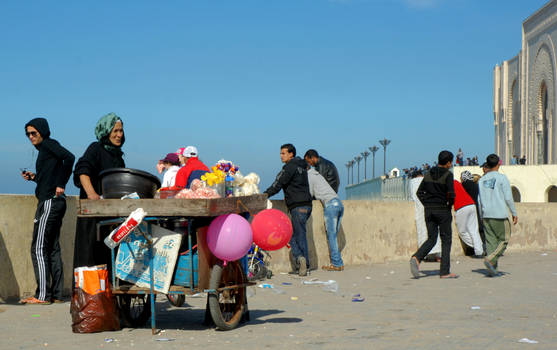 Moroccan Woman Popcorn Seller.