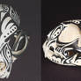 Small Bobcat Painted Skull