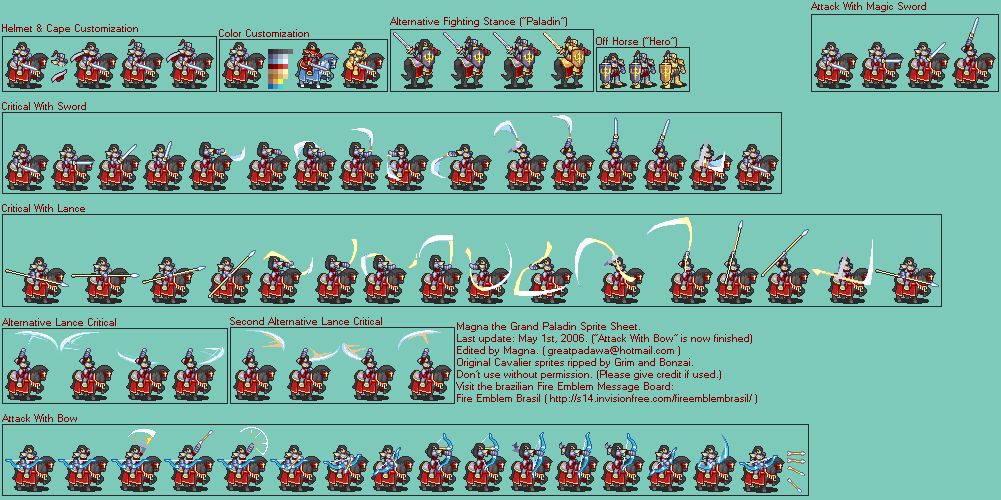 Grand Paladin Magna Fire Emblem Sprite Sheet By Magnavalkyrion On Deviantart