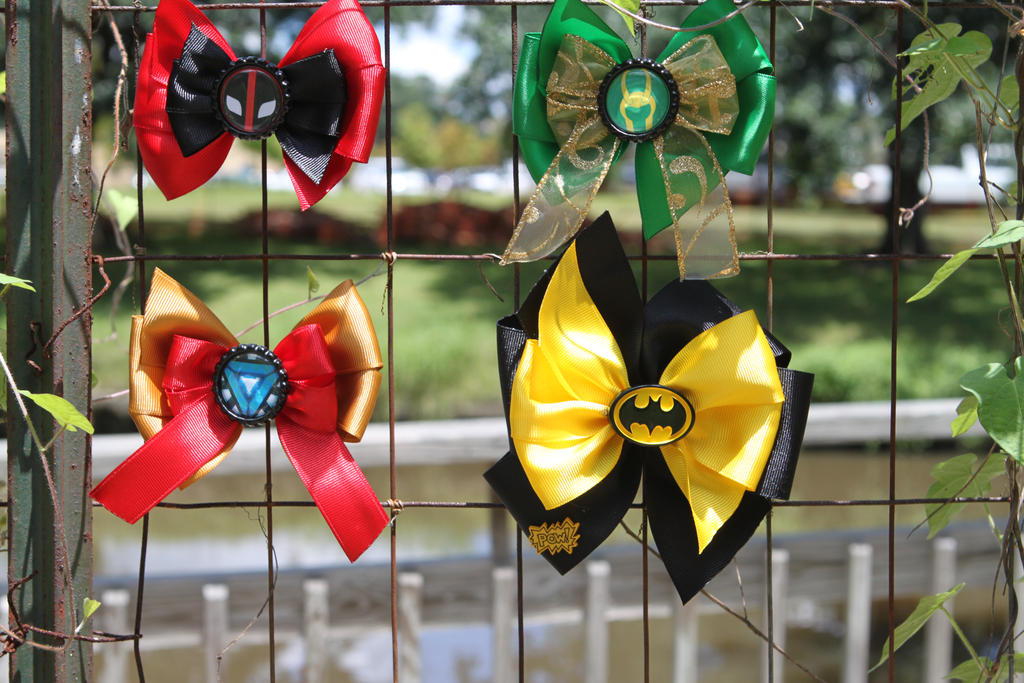 Deadpool, Loki, Ironman and Batman Hair Bows