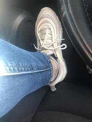 C's shoes on the road