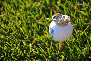 Wedding Rings on a Golf Ball