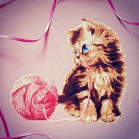 Vintage Kitten - Cross Stitch Pattern