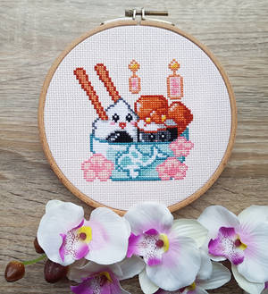 Kawaii Sushi Bowl - Cross Stitch