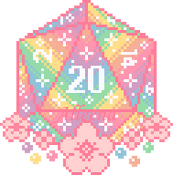 Rainbow D20 - Pixel Art