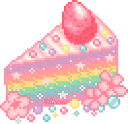 Rainbow Cake - Pixel Art