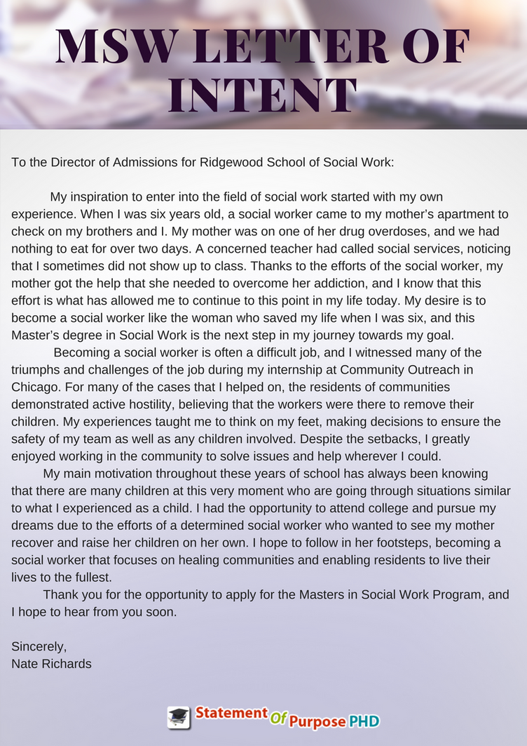 Example Msw Applications MSW Letter of Intent Example by SopPhDSamples on DeviantArt