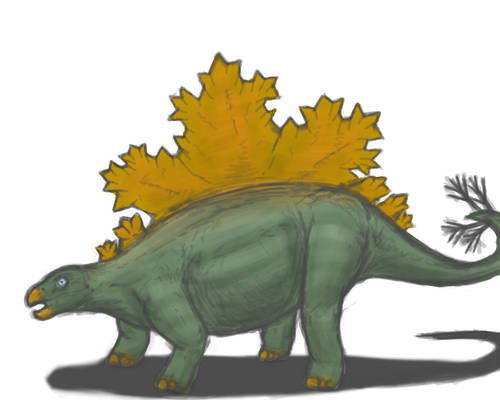 Stegosaurus with a Koch Snowflake on its Back