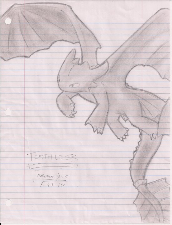 Toothless... on Binder Paper