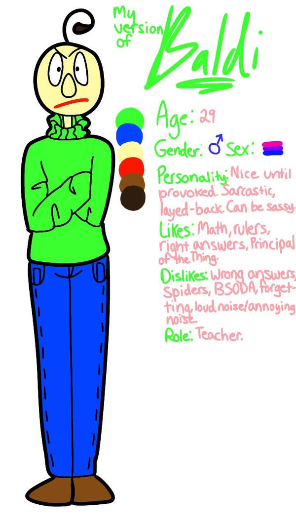Baldiactor Sheet My Baldi Ref sheet by yumial on DeviantArt