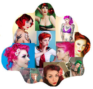 Pinup hair in color.