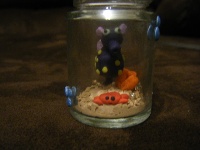 Seahorse and Crab in tiny jar