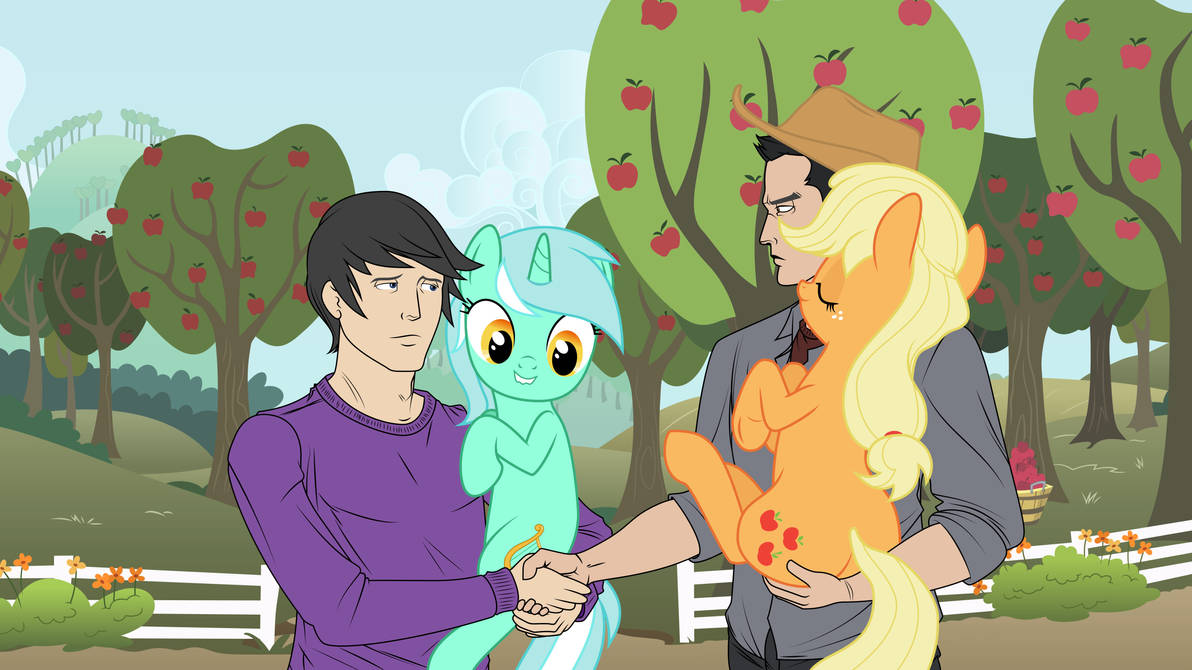 MLP SketchVector: AJ and Lyra by mewtwo-EX on DeviantArt