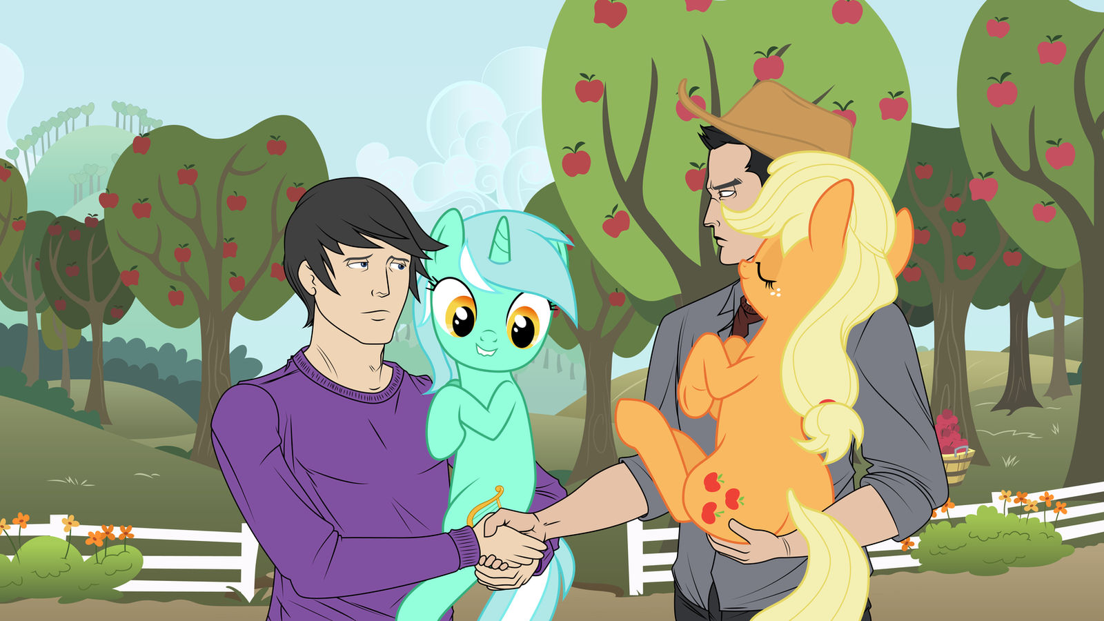 Mlp Aj Restyle MLP SketchVector: AJ and Lyra by mewtwo-EX on DeviantArt