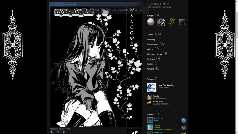 Steam Artwork : Black And White Anime by RoyalVN on DeviantArt