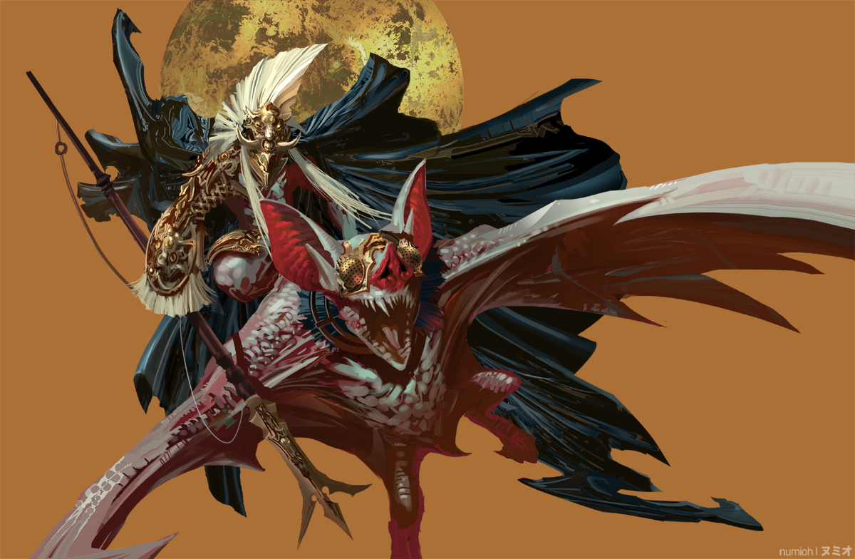Giant Riding Bat Giant Albino Bat Rider by NuMioH on DeviantArt