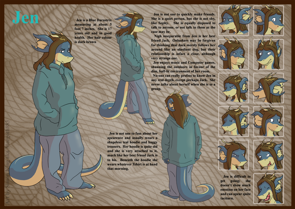 Jen, Reference sheet 3 of 8 by Morgoth883