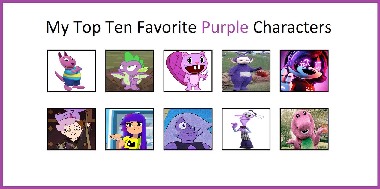 My Top 10 Favorite Purple Characters by EIOUR on DeviantArt