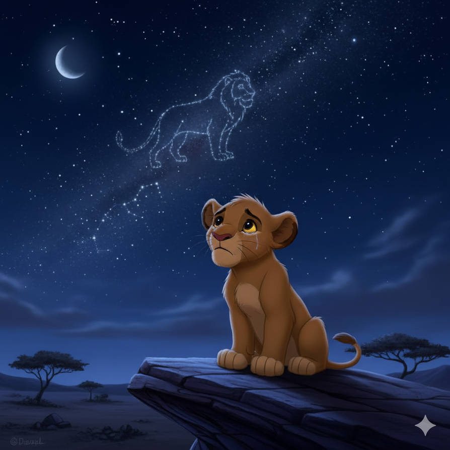 Simba Stars Simba Sad Looking the Stars by EIOUR on DeviantArt