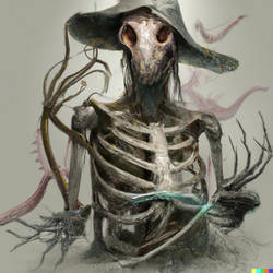 Cthulhu wizard skeleton / DALL-E-2 by Artai-Genasan