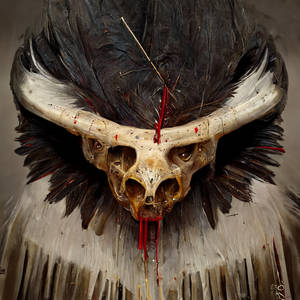 Mask of bones and apache / Midjourney