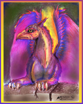 Sir Geoffrey Gryphon Griffon Rainbow Colorful Bird