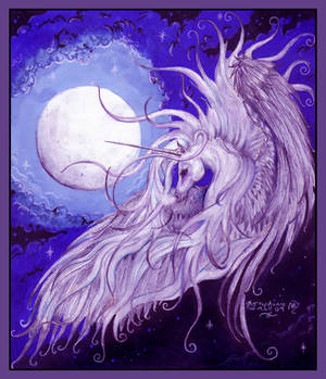 Unicorn Moon Dreams of Life and Song Pegasus Horse