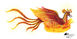 Awela Female Phoenix Bird Red Flames Fire by StephanieSmall