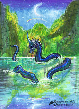 Braken Male Dragon blue reptile snake Lake beast