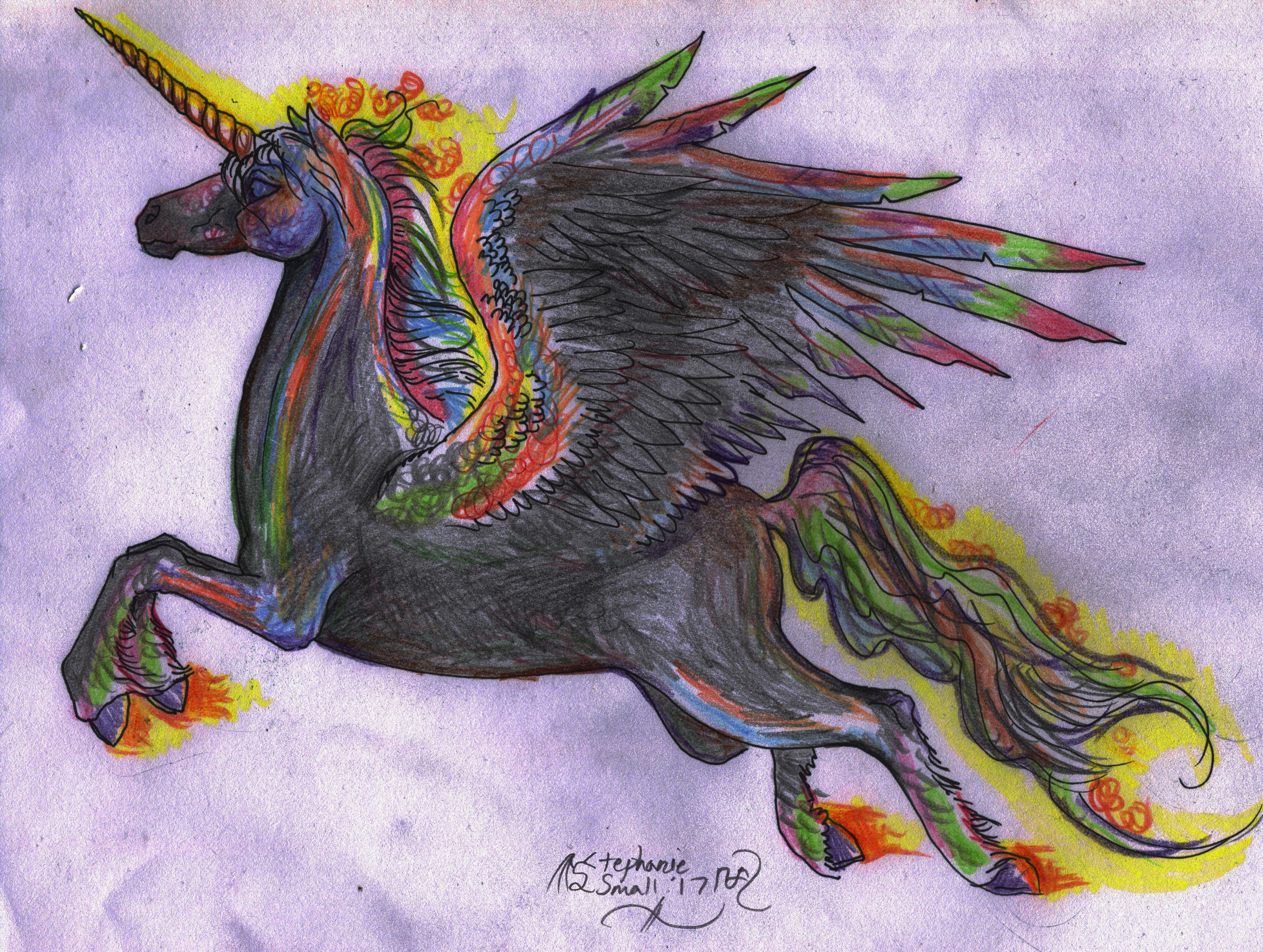 Vaalcarnus the Male Winged Nightmare Unicorn