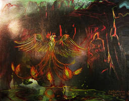 Phoenix Pheonix Bird Fire Firebird Flames Volcano