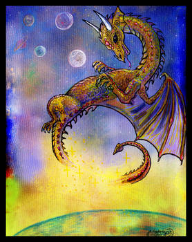 Dragon Reptile Monster Space Sky Planet animal rep