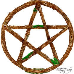 Pentagram Star Pentacle Wood Earth Moss