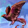 Roc Bird Giant Avian purple blue red flying wings