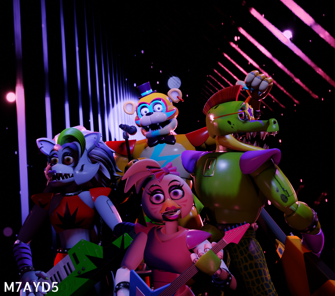 Fat Roxy Animatronic Freddy, Chica, Roxy and Monty! by M7AYD5 on DeviantArt
