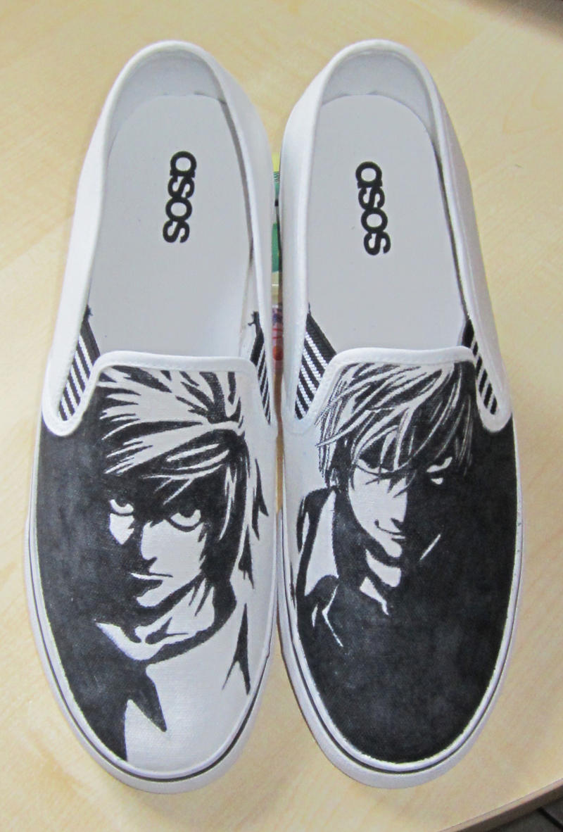Death Note - 'L And Kira' Custom Shoes :D